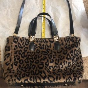 Susan Lucci Leopard Print Zippered Handbag Purse❤️